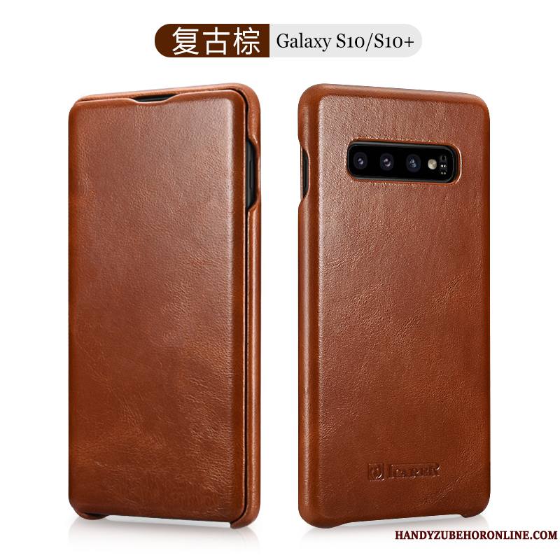 Samsung Galaxy S10+ Étui En Cuir Coque Housse Étoile Tendance Difficile Luxe