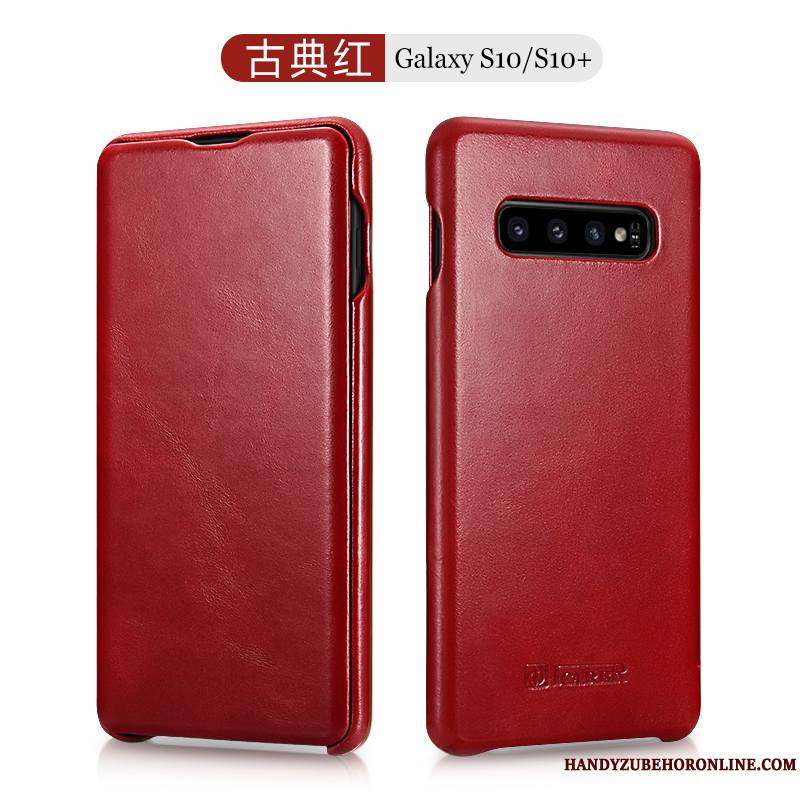 Samsung Galaxy S10+ Étui En Cuir Coque Housse Étoile Tendance Difficile Luxe