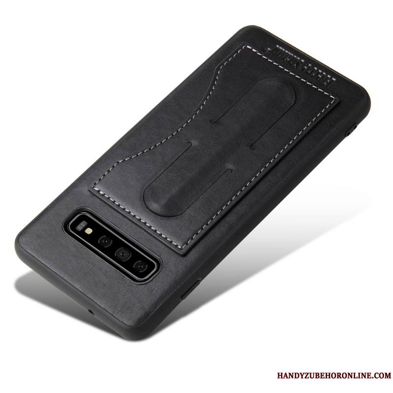 Samsung Galaxy S10 Étui En Cuir Foncé Invisible Étoile Coque De Téléphone