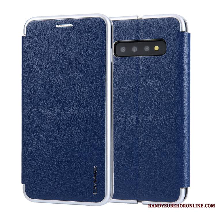 Samsung Galaxy S10+ Étui En Cuir Gris Personnalité Étoile Business Coque Protection