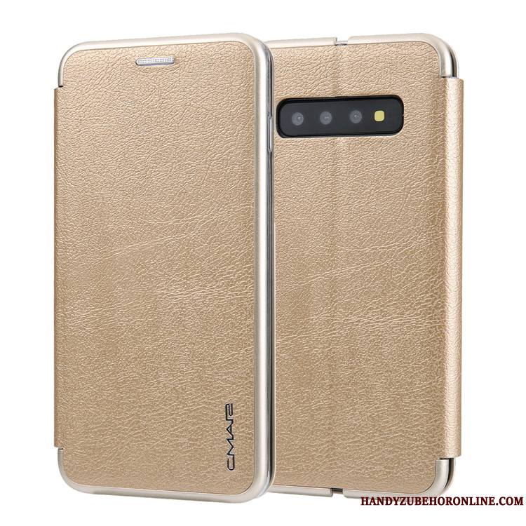 Samsung Galaxy S10+ Étui En Cuir Gris Personnalité Étoile Business Coque Protection