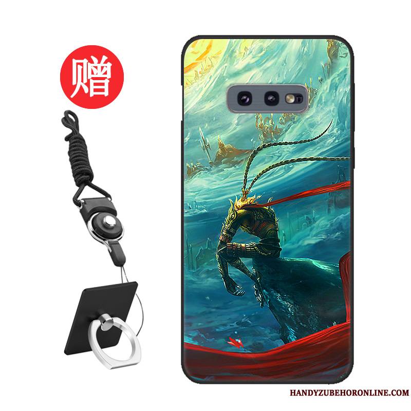 Samsung Galaxy S10e Coque Bleu Personnalité Protection Étui Tempérer Charmant Net Rouge