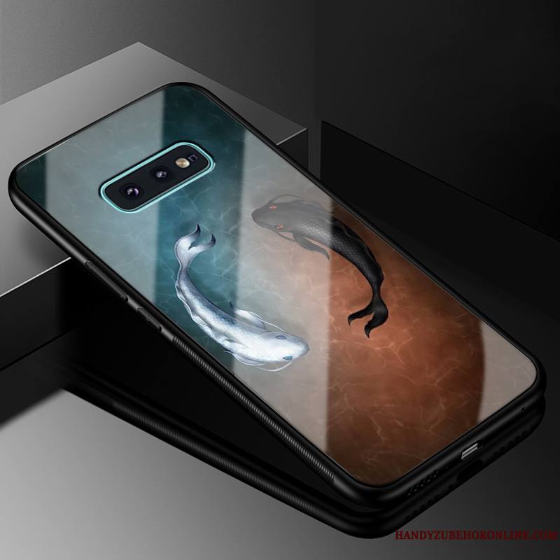 Samsung Galaxy S10e Coque De Téléphone Étoile Fluide Doux Verre Incassable Protection Silicone