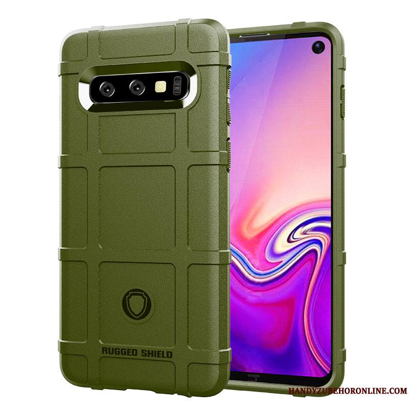 Samsung Galaxy S10e Coque Délavé En Daim Protection Vert Épaissir Refroidissement Ballon Téléphone Portable