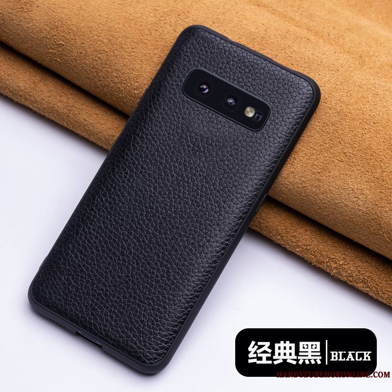 Samsung Galaxy S10e Coque Luxe Personnalité Incassable Étui En Cuir Bleu Protection Étoile