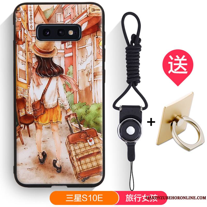 Samsung Galaxy S10e Coque Silicone Marque De Tendance Dessin Animé Incassable Fluide Doux Délavé En Daim Étoile