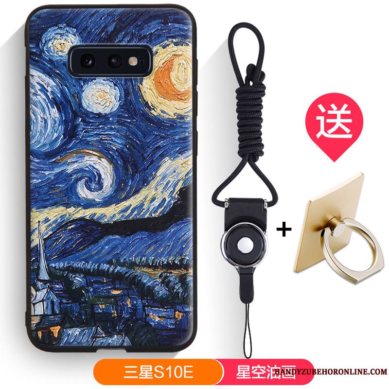 Samsung Galaxy S10e Coque Silicone Marque De Tendance Dessin Animé Incassable Fluide Doux Délavé En Daim Étoile