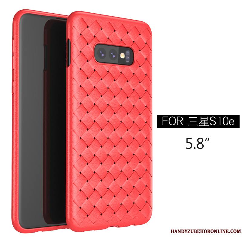 Samsung Galaxy S10e Coque Violet Fluide Doux Cuir Modèle Fleurie Protection Étoile Étui