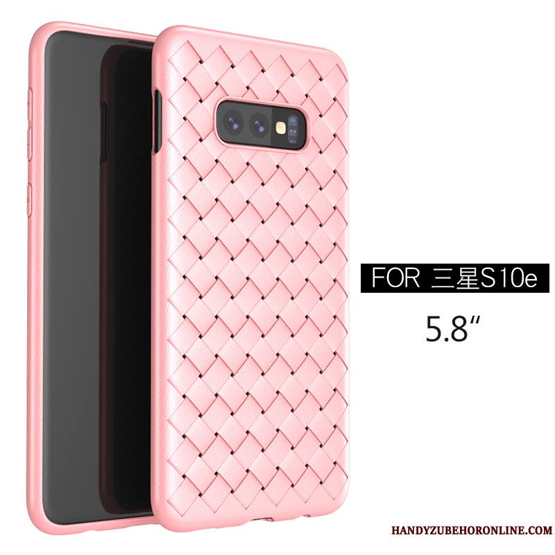 Samsung Galaxy S10e Coque Violet Fluide Doux Cuir Modèle Fleurie Protection Étoile Étui