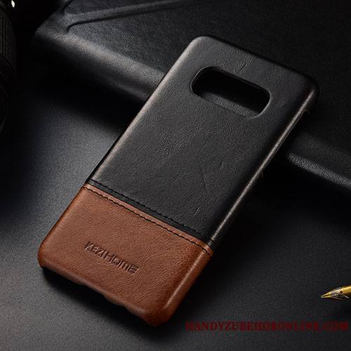 Samsung Galaxy S10e Coque Étui Étoile Cuir Véritable Très Mince De Téléphone Rouge