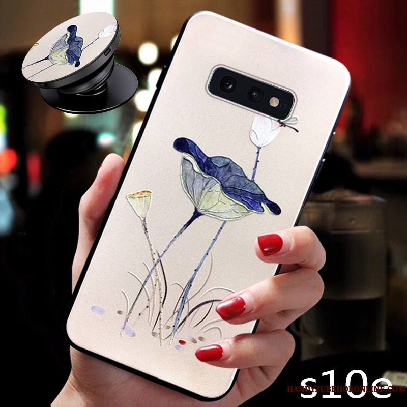 Samsung Galaxy S10e Incassable Coque De Téléphone Fluide Doux Bleu Silicone Personnalité Marque De Tendance