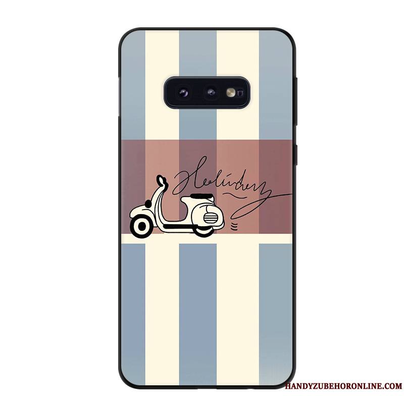 Samsung Galaxy S10e Protection Coque De Téléphone Étoile Vert Personnalité Délavé En Daim Fluide Doux