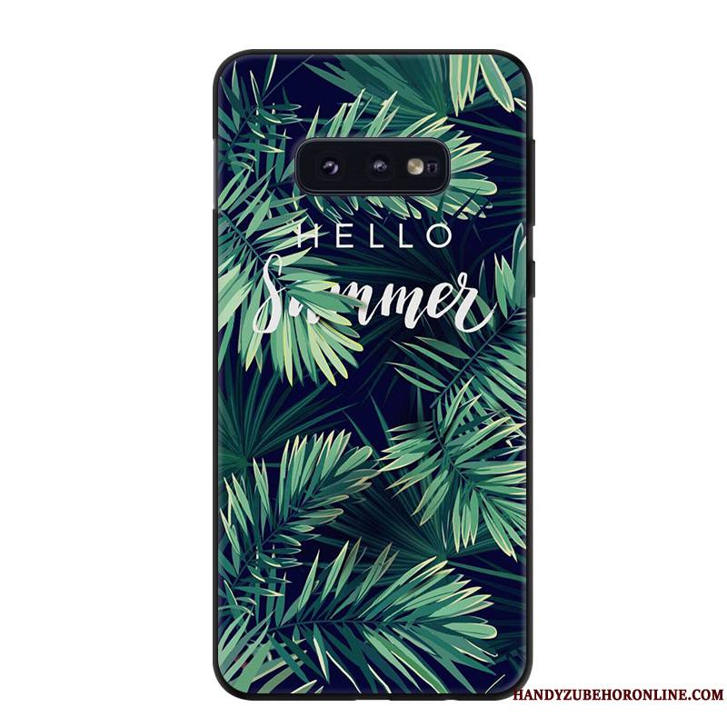 Samsung Galaxy S10e Protection Coque De Téléphone Étoile Vert Personnalité Délavé En Daim Fluide Doux