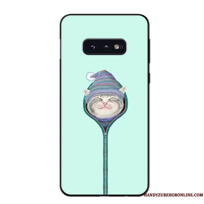 Samsung Galaxy S10e Protection Coque De Téléphone Étoile Vert Personnalité Délavé En Daim Fluide Doux