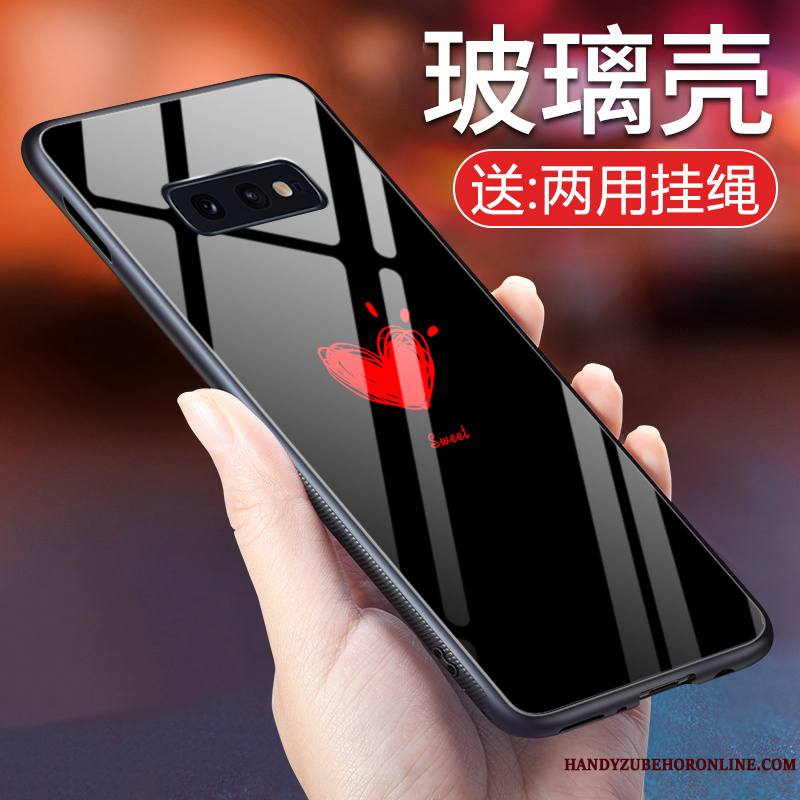 Samsung Galaxy S10e Silicone Coque De Téléphone Étui Charmant Noir Étoile Verre