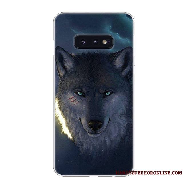 Samsung Galaxy S10e Silicone Fluide Doux Bleu Protection Blanc Coque De Téléphone Étui