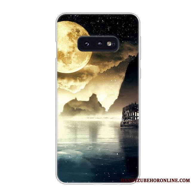 Samsung Galaxy S10e Silicone Fluide Doux Bleu Protection Blanc Coque De Téléphone Étui