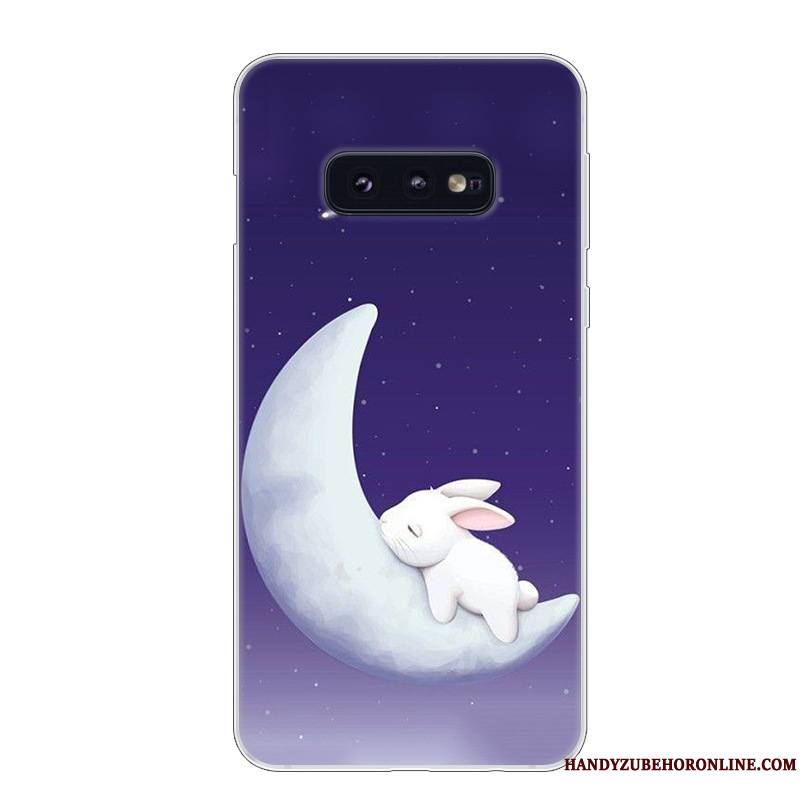 Samsung Galaxy S10e Silicone Fluide Doux Bleu Protection Blanc Coque De Téléphone Étui