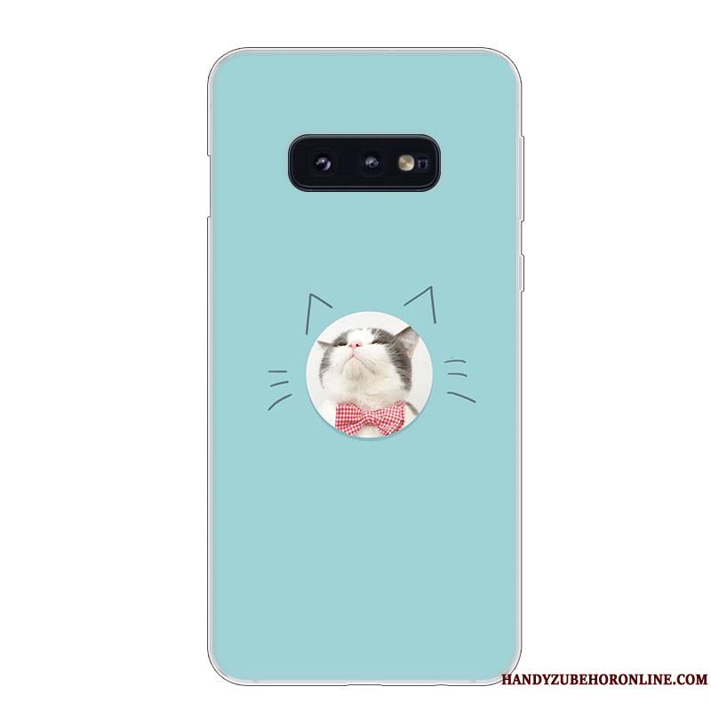 Samsung Galaxy S10e Silicone Fluide Doux Bleu Protection Blanc Coque De Téléphone Étui