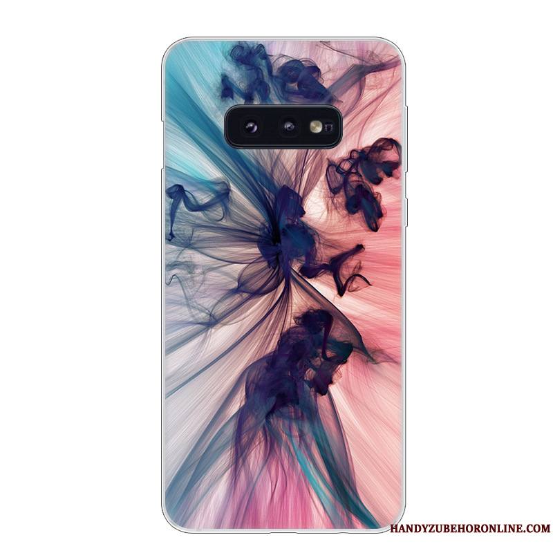 Samsung Galaxy S10e Silicone Fluide Doux Bleu Protection Blanc Coque De Téléphone Étui