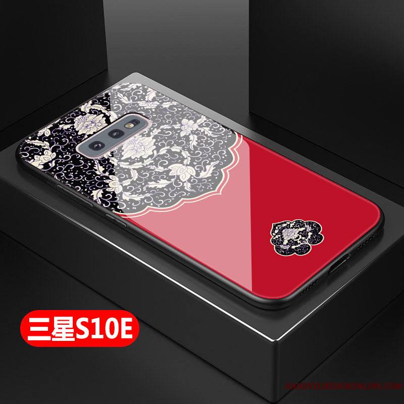 Samsung Galaxy S10e Silicone Fluide Doux Mode Style Chinois Incassable Coque Rouge