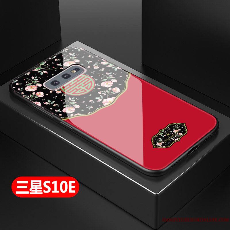 Samsung Galaxy S10e Silicone Fluide Doux Mode Style Chinois Incassable Coque Rouge