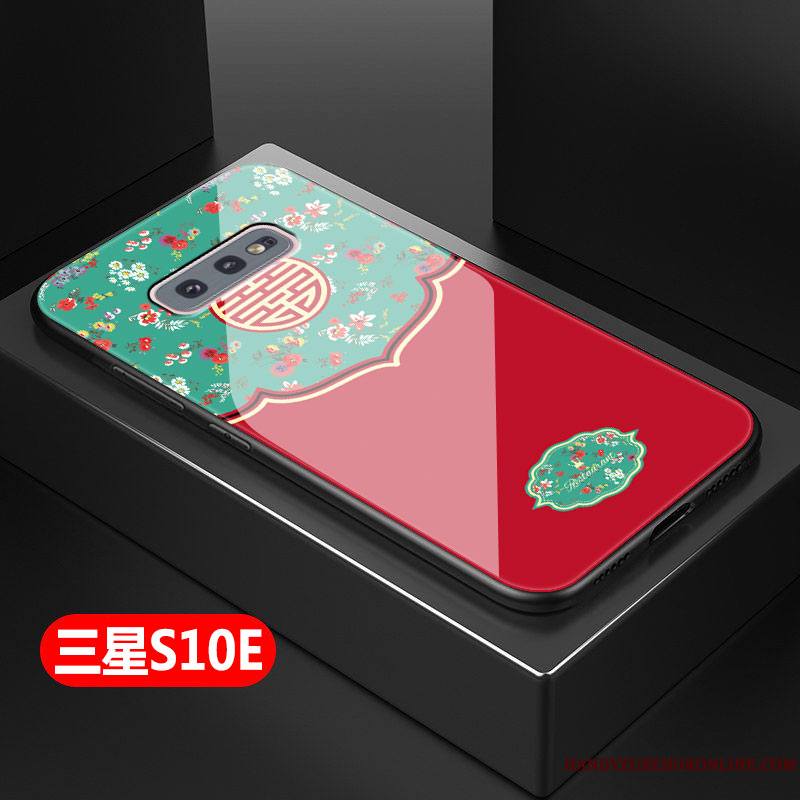 Samsung Galaxy S10e Silicone Fluide Doux Mode Style Chinois Incassable Coque Rouge