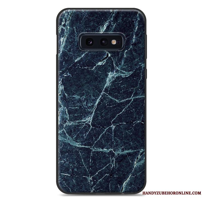 Samsung Galaxy S10e Tout Compris Grain De Bois Protection Coque De Téléphone Bleu Incassable Fluide Doux