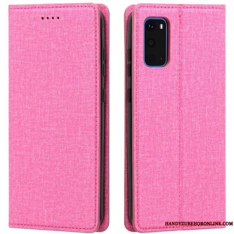 Samsung Galaxy S20 Coque De Téléphone Tissu Housse Étui En Cuir Étoile Bleu Modèle Fleurie