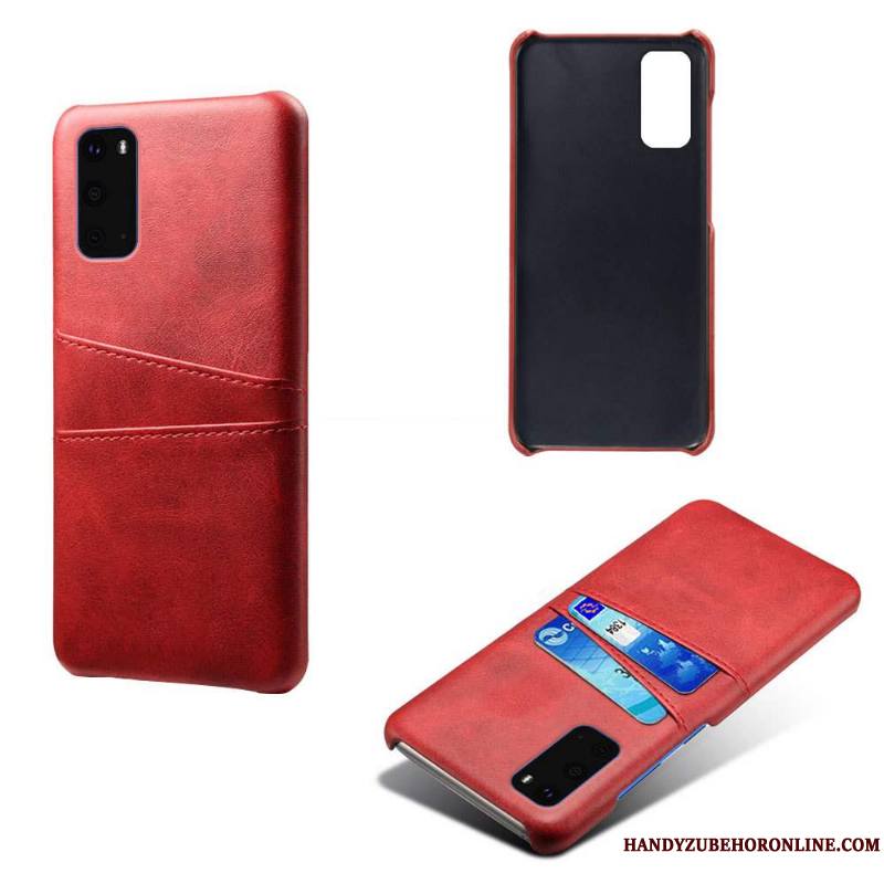 Samsung Galaxy S20 Coque De Téléphone Étui Étoile Qualité Cuir Rouge Protection