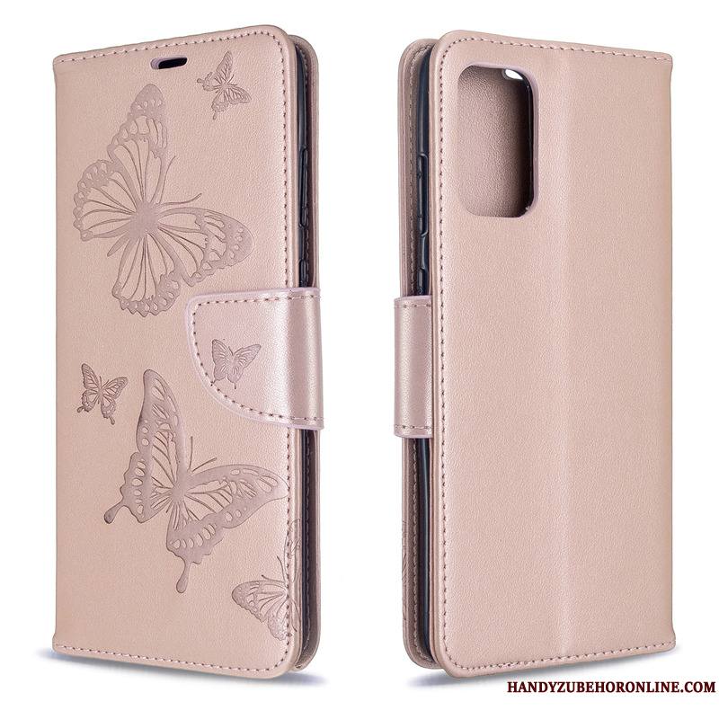 Samsung Galaxy S20 Coque Papillon Housse Couleur Unie En Relief Étui Gaufrage Ornements Suspendus