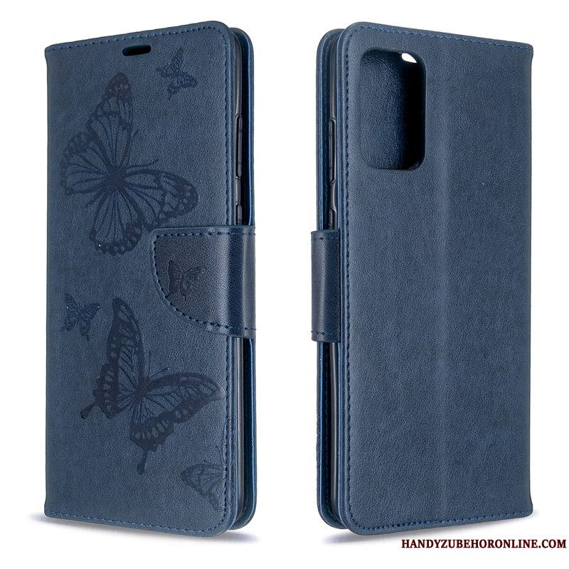 Samsung Galaxy S20 Coque Papillon Housse Couleur Unie En Relief Étui Gaufrage Ornements Suspendus