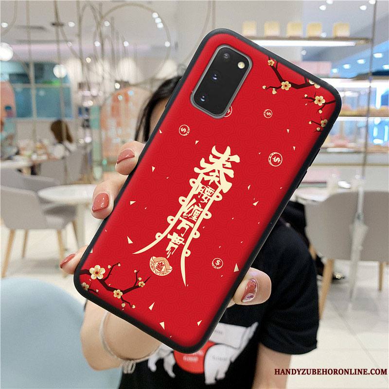 Samsung Galaxy S20 Coque Style Chinois Étui Incassable Protection Tout Compris Rouge Étoile