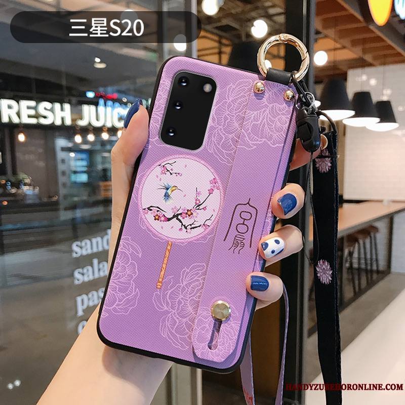 Samsung Galaxy S20 Coque Violet Tout Compris Ornements Suspendus Vintage Fluide Doux Étoile Style Chinois