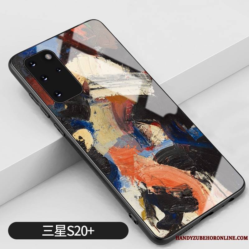 Samsung Galaxy S20+ Graffiti Étoile Bleu Coque De Téléphone Personnalité Étui Verre