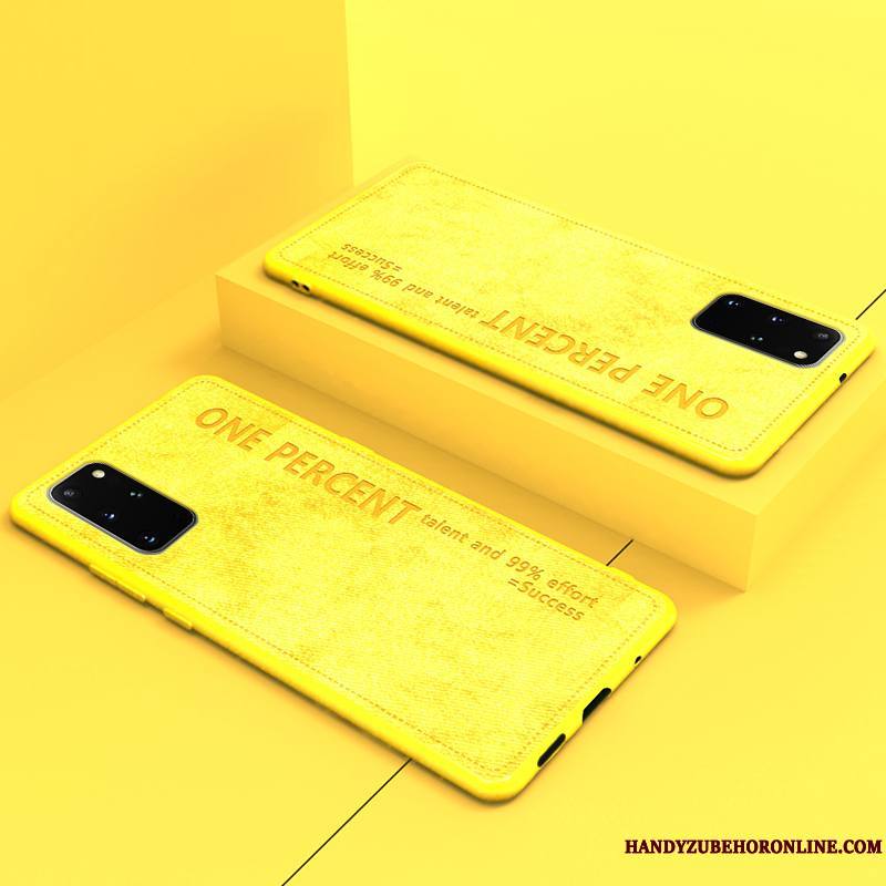 Samsung Galaxy S20+ Original Silicone Étui Vintage Protection Coque Jaune