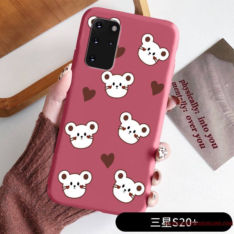 Samsung Galaxy S20+ Rose Créatif Nouveau Amour Coque De Téléphone Rat Étoile