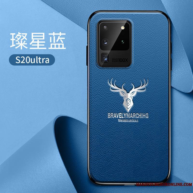 Samsung Galaxy S20 Ultra Net Rouge Étoile Coque Personnalité Nouveau Étui En Cuir De Téléphone