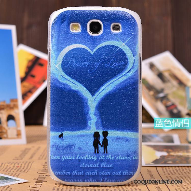 Samsung Galaxy S3 Coque De Téléphone Cuir Téléphone Portable Tendance Étoile Étui Bleu