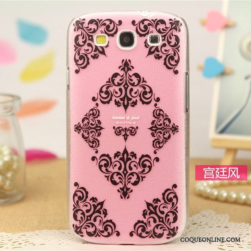 Samsung Galaxy S3 Cuir Coque Tendance Modèle Fleurie Dessin Animé Peinture Rose