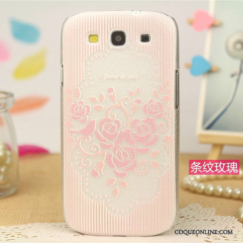 Samsung Galaxy S3 Cuir Coque Tendance Modèle Fleurie Dessin Animé Peinture Rose