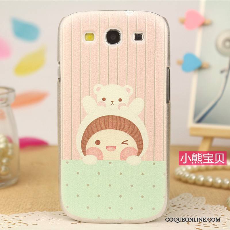 Samsung Galaxy S3 Cuir Coque Tendance Modèle Fleurie Dessin Animé Peinture Rose