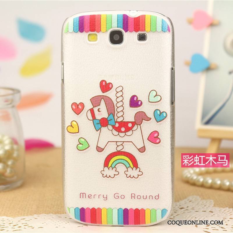 Samsung Galaxy S3 Cuir Coque Tendance Modèle Fleurie Dessin Animé Peinture Rose