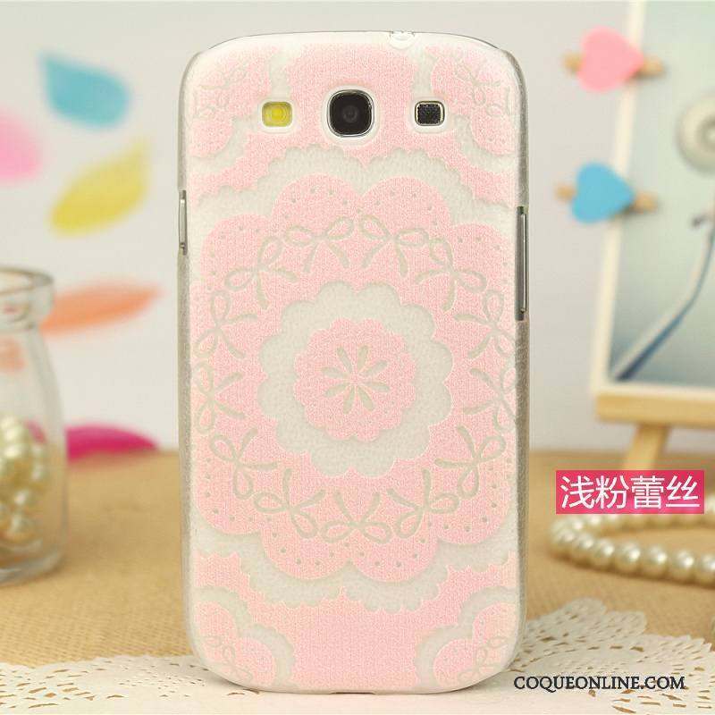 Samsung Galaxy S3 Cuir Coque Tendance Modèle Fleurie Dessin Animé Peinture Rose