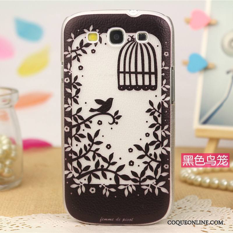 Samsung Galaxy S3 Cuir Coque Tendance Modèle Fleurie Dessin Animé Peinture Rose