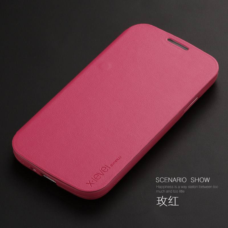 Samsung Galaxy S4 Clamshell Fluide Doux Rouge Coque Très Mince Étoile De Téléphone