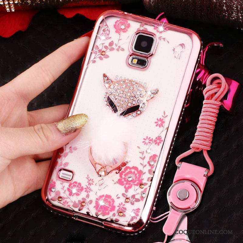 Samsung Galaxy S4 Coque Protection Placage Or Rose Strass Incassable Étoile Étui