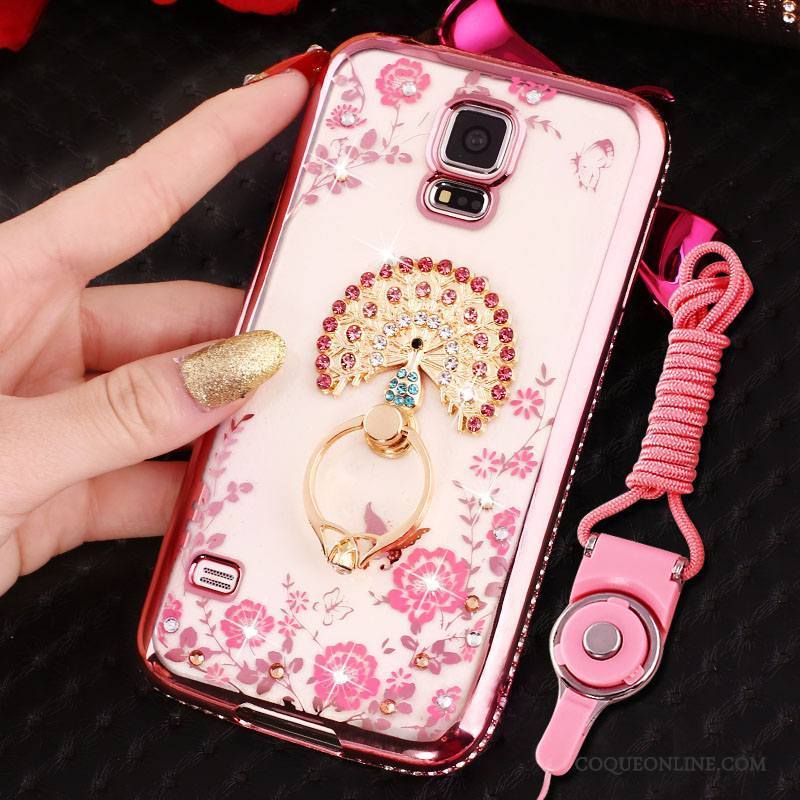 Samsung Galaxy S4 Coque Protection Placage Or Rose Strass Incassable Étoile Étui