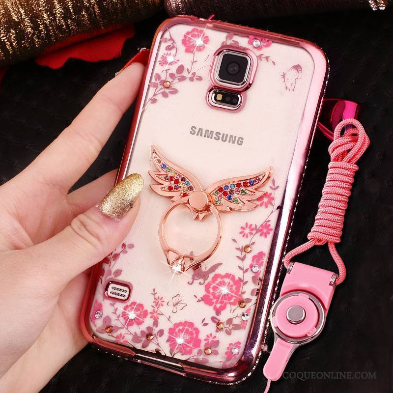 Samsung Galaxy S4 Coque Protection Placage Or Rose Strass Incassable Étoile Étui