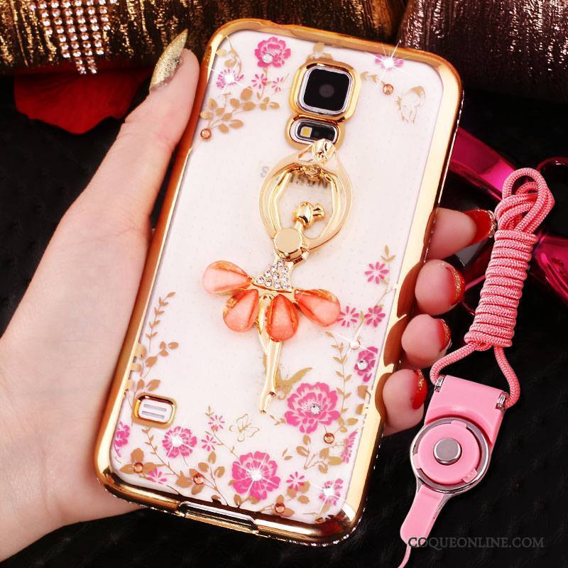 Samsung Galaxy S4 Coque Protection Placage Or Rose Strass Incassable Étoile Étui